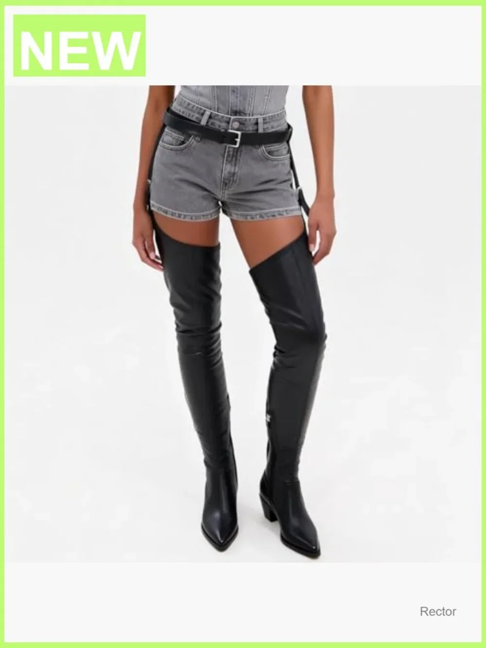 Over the Knee Thigh High Boots Faux Suede Pointed Toe Chunky Heel Side Zip